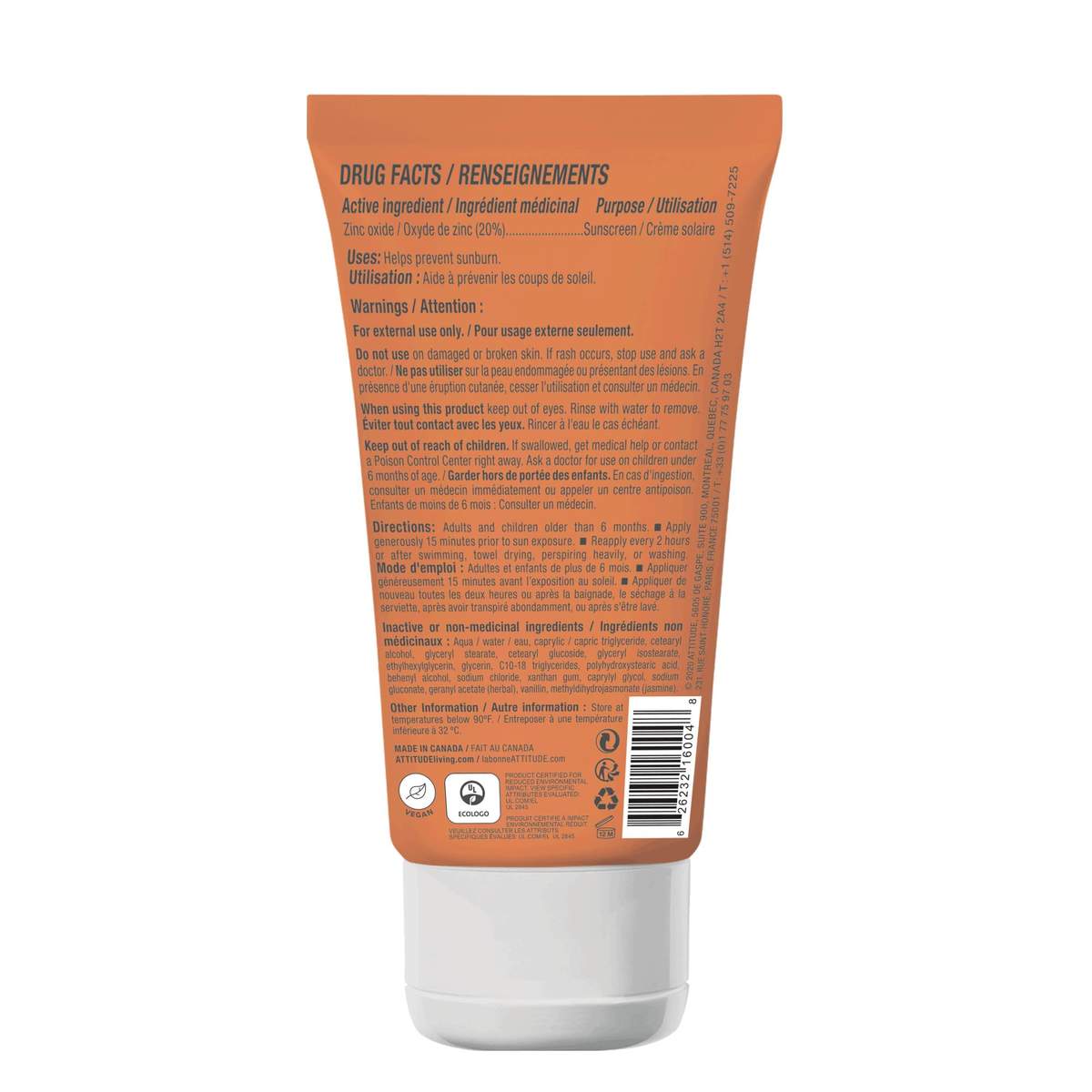 Attitude SPF30 Mineral Baby Sunscreen Vanilla Blossom