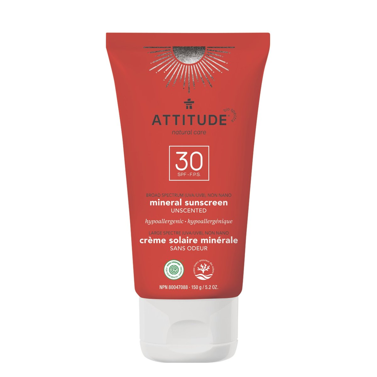 Attitude SPF30 Mineral Sunscreen Unscented