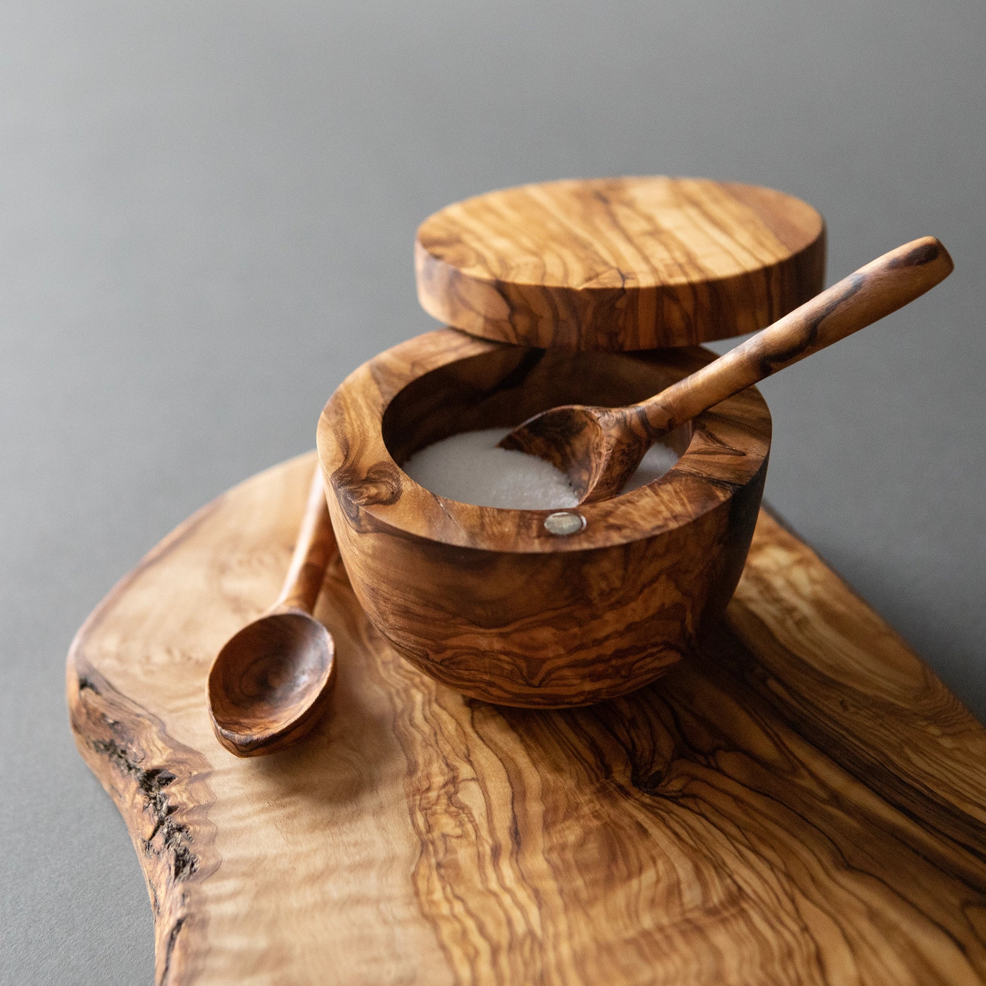 Handmade Olive Wood Salt Cellar